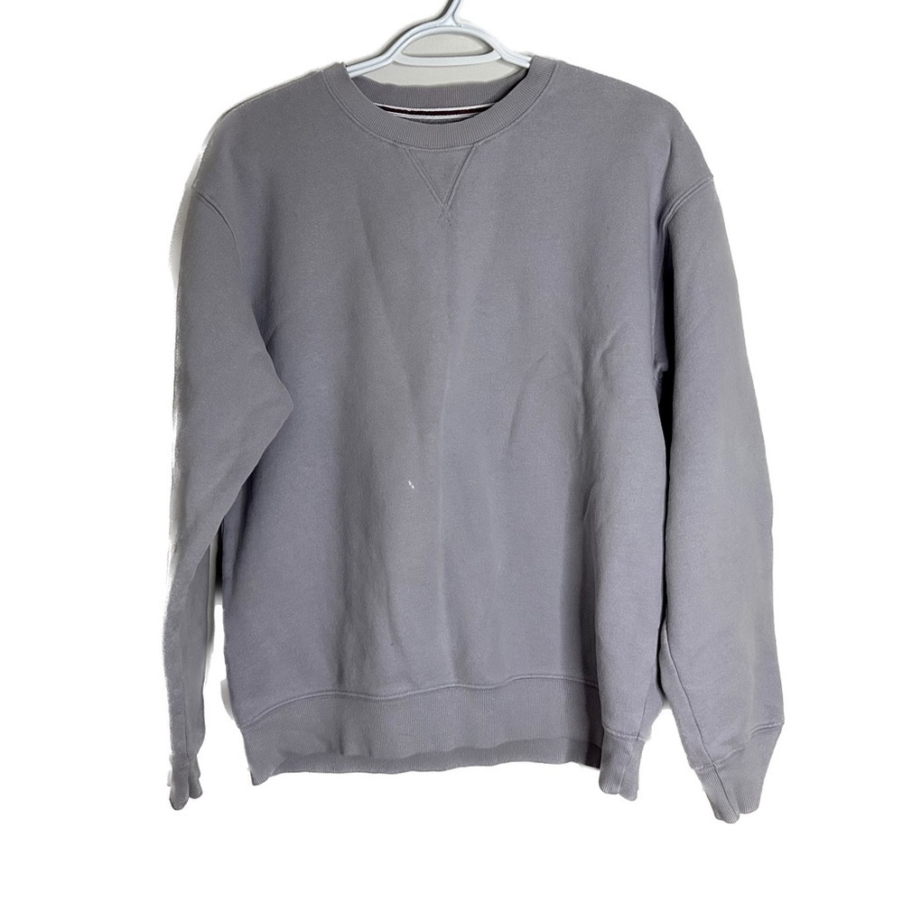 Aritzia TNA Cozy Fleece Crew Sweatshirt Minimalist V Stitch Lavender Size Medium